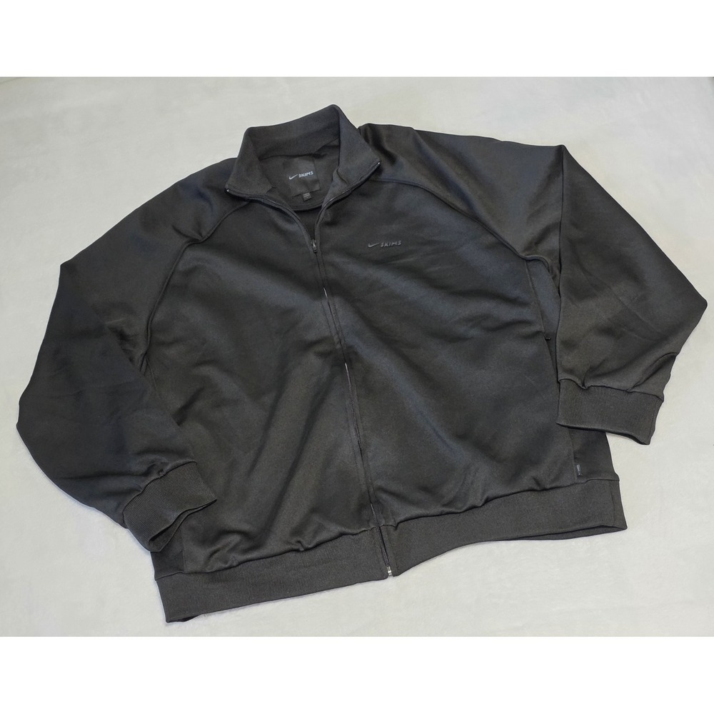 NikeSKIMS Nike x SKIMS L Matte Black Tricot Oversized Track Jacket Obsidian NWOT
